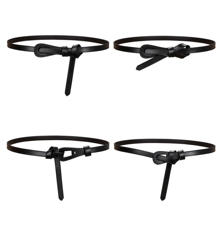 Cureaua de piele pentru femei la modă Cureaua de rochie Curele subțire de modă Curea cu nod în talie din piele, fără cataramă, centură decorativă înnodata