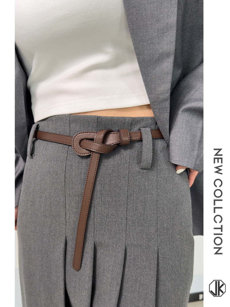 Cureaua de piele pentru femei la modă Cureaua de rochie Curele subțire de modă Curea cu nod în talie din piele, fără cataramă, centură decorativă înnodata