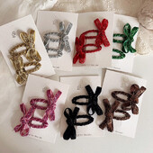 2 bucăți/set copii ac de păr Crăciun auriu strălucitor serie copii drăguț simplu fundă BB clip breton accesorii de păr pentru copii