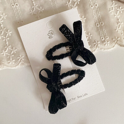 2 bucăți/set copii ac de păr Crăciun auriu strălucitor serie copii drăguț simplu fundă BB clip breton accesorii de păr pentru copii