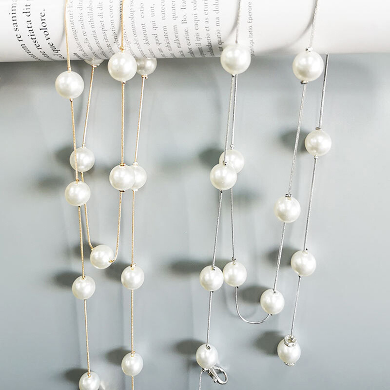 Zlatni/srebrni podesivi metalni, elegantni biserni ženski remen, tanki lančani remen za ženske haljine, uski pojas, ukrasni nakit