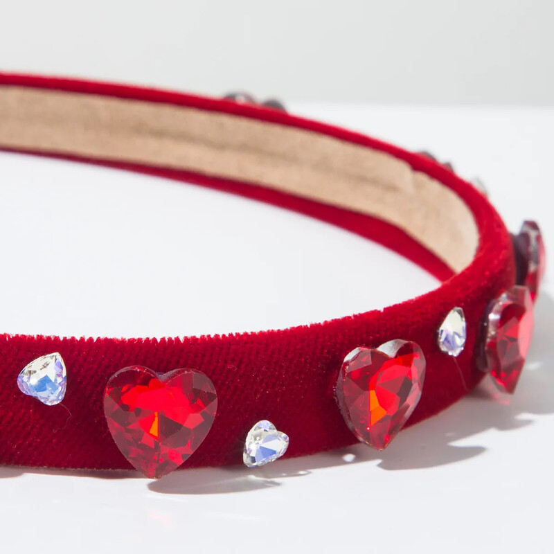 Valentinovo, ružičasta barokna traka za glavu s punim dijamantima Sweet Date Dodaci za kosu