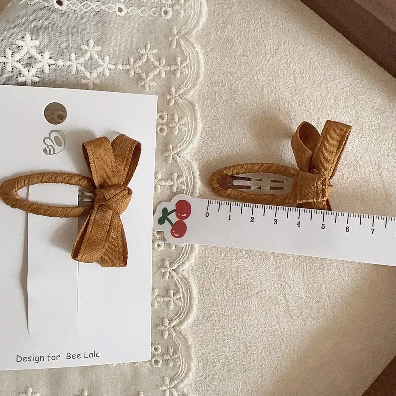 Ukosnice za bebe Nove jesenske i zimske serije boja lišća Pamučni remen Mašna Dječje BB kopče Ukosnice sa šiškama Dodatak za kosu sa strane