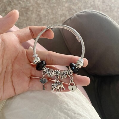 1 buc. Brățară cheie elefant cu mărgele cu mărgele pentru petrecere, petrecere, petrecere, cadou