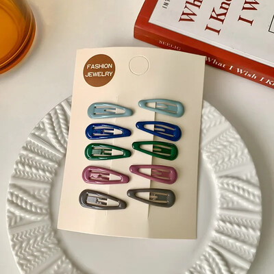 10 buc/pungă Agrafe de păr în formă de picătură de apă de culoare bomboană dulce pentru fete Agrafe de păr BB Agrafe Accesorii pentru păr pentru copii