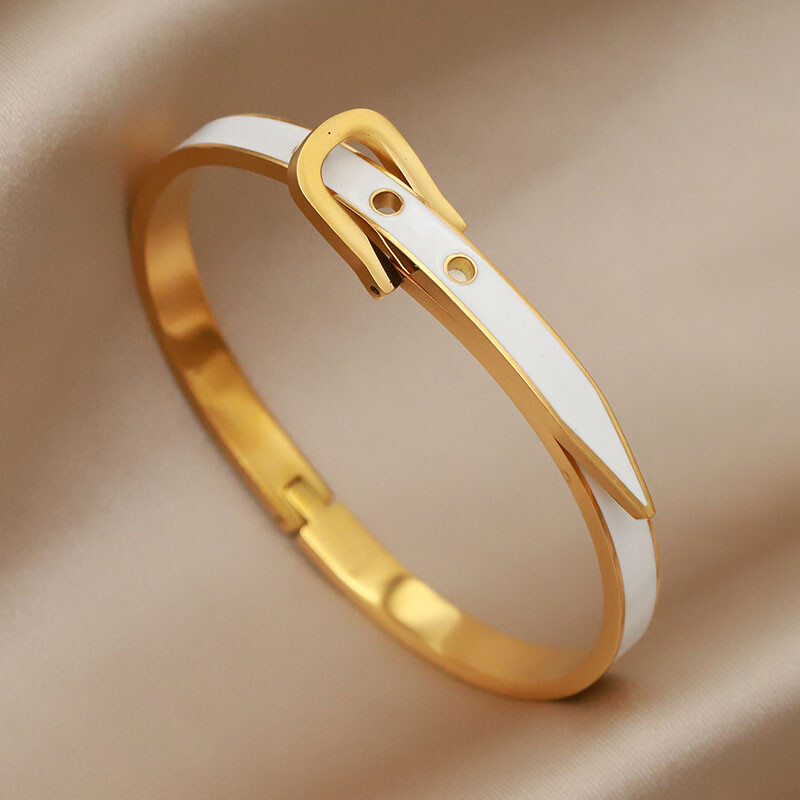 Brățări și brățări clasice cu flori din metal din oțel inoxidabil pentru femei Bijuterii de marcă de modă Accesorii pentru brățări delicate cu arc