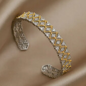 Kristalne geometrijske otvorene narukvice i narukvice za žene Široka vjenčana vjenčana narukvica u različitim bojama Nakit modne marke