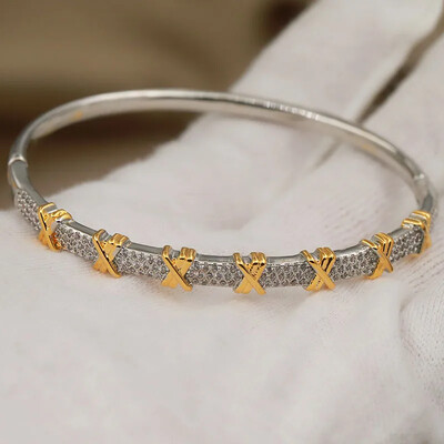 Kristalne geometrijske otvorene narukvice i narukvice za žene Široka vjenčana vjenčana narukvica u različitim bojama Nakit modne marke