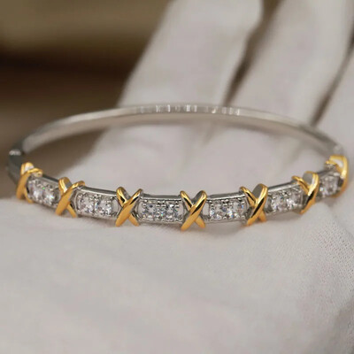 Kristalne geometrijske otvorene narukvice i narukvice za žene Široka vjenčana vjenčana narukvica u različitim bojama Nakit modne marke