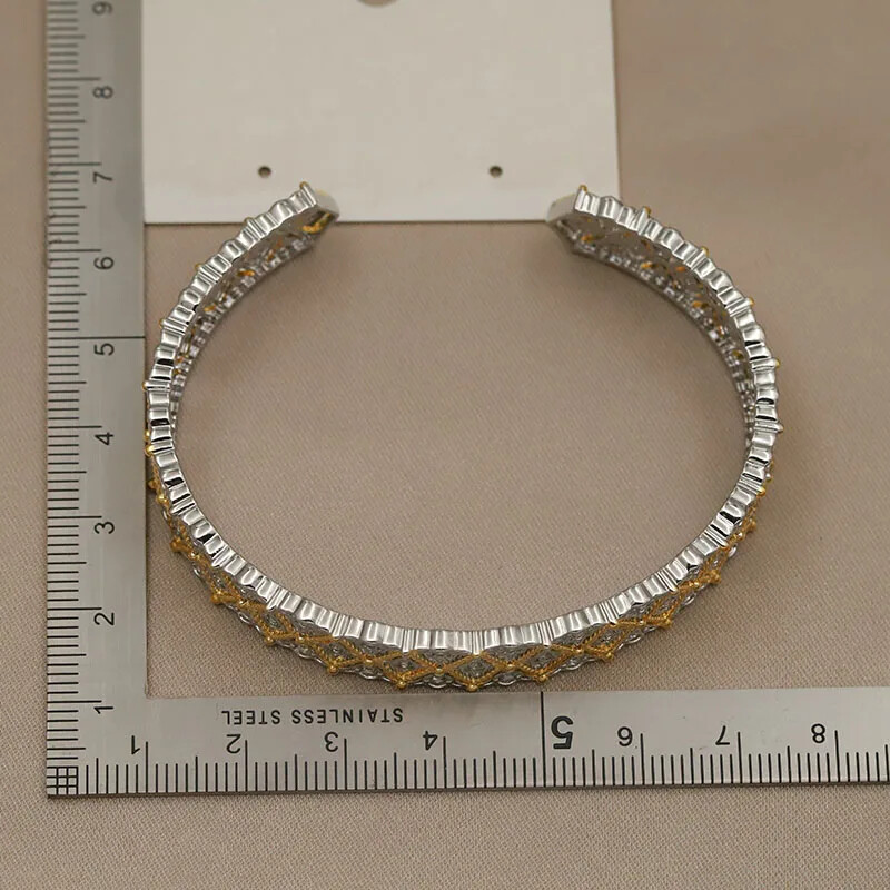 Kristalne geometrijske otvorene narukvice i narukvice za žene Široka vjenčana vjenčana narukvica u različitim bojama Nakit modne marke