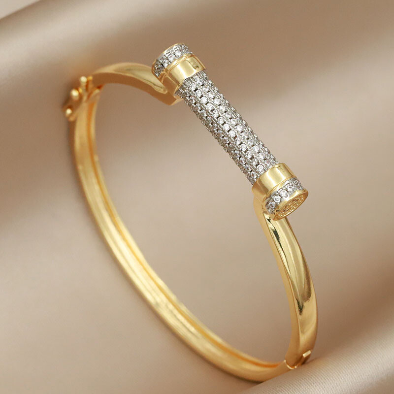 Design clasic Brățări cu bară de cristal complet pentru femei Bijuterii de marcă de modă Brățară din zirconiu Accesorii pentru petreceri