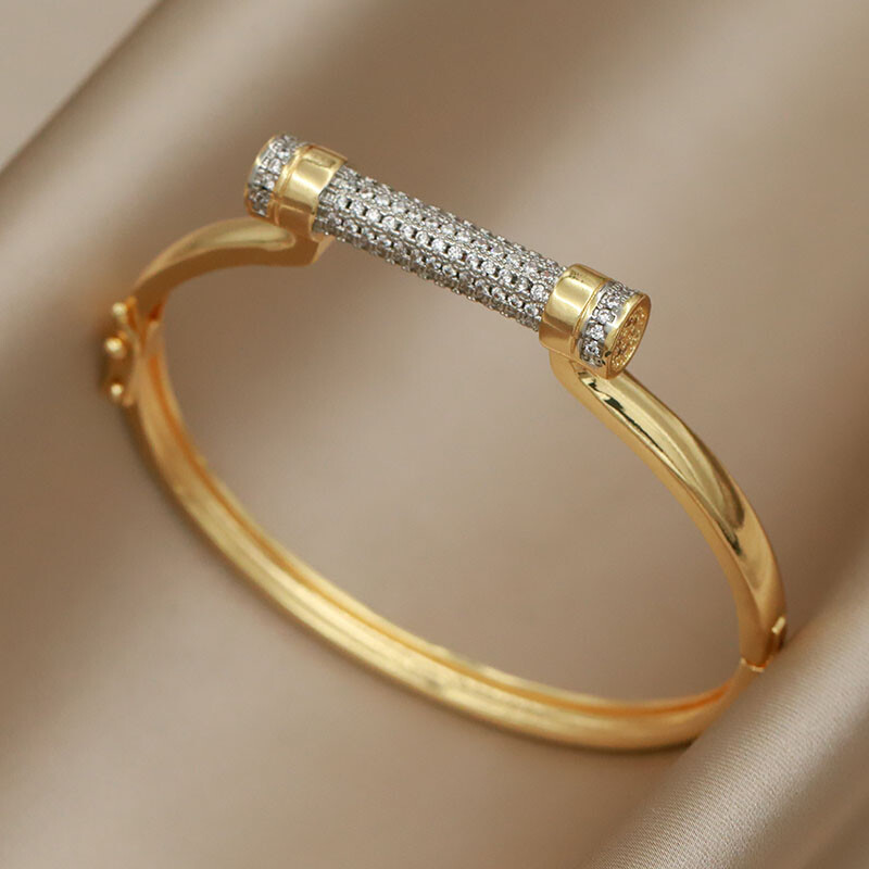 Design clasic Brățări cu bară de cristal complet pentru femei Bijuterii de marcă de modă Brățară din zirconiu Accesorii pentru petreceri