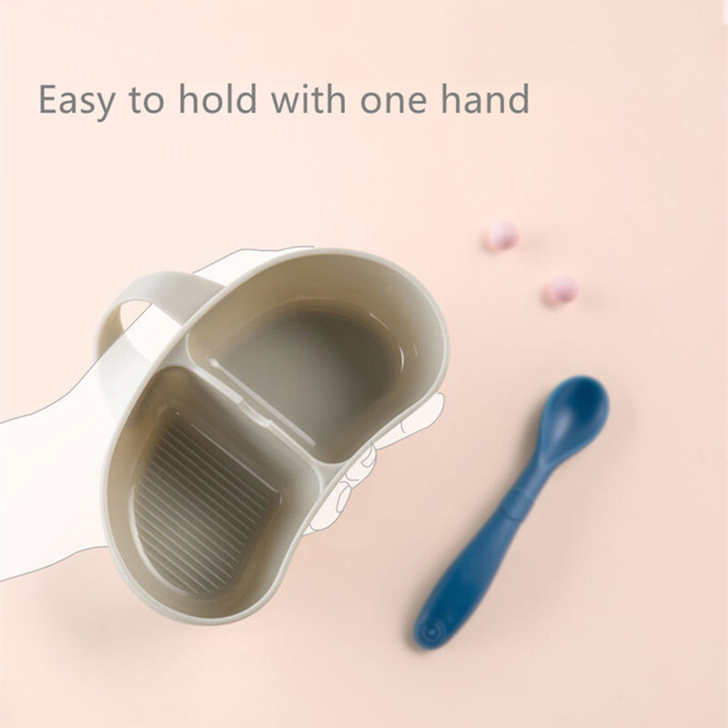 Преносима купа за хранене на бебета с комплект лъжици, купа за самостоятелно хранене на първи етап за малки деца и деца, водена от бебе хранилка за отбиване на закуски