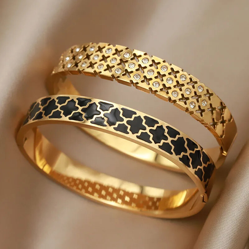 Oțel inoxidabil Metal Ulei Stil simplu Brățări și brățări pentru femei Bijuterii de marcă de modă Accesorii elegante