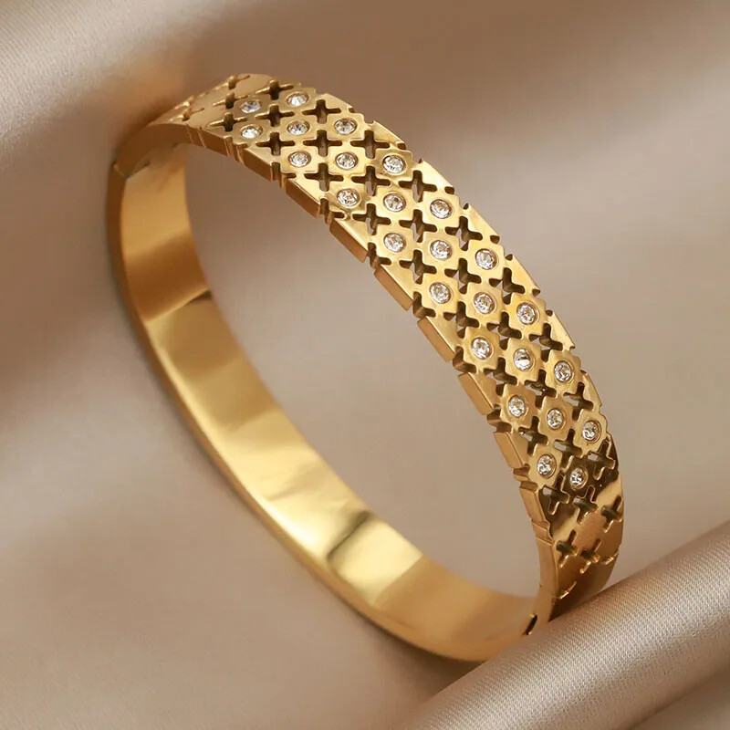 Oțel inoxidabil Metal Ulei Stil simplu Brățări și brățări pentru femei Bijuterii de marcă de modă Accesorii elegante