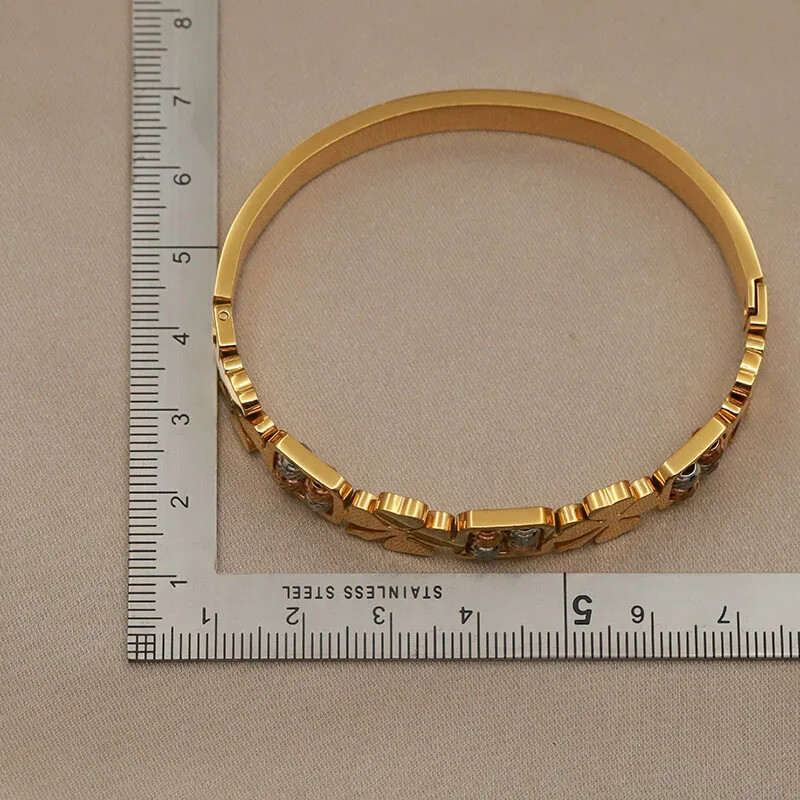 Mărgele din oțel inoxidabil cu amestec de metal Brățări și brățări cu flori pentru femei Bijuterii de marcă de modă Accesorii elegante