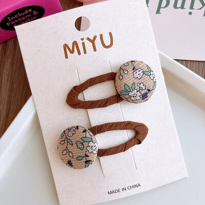 Множество стилове Шнола за коса за момичета Нова мода Корейски сладък бебешки плат Лък Фиби за коса Шапки Щипки за кафе Детски аксесоари за коса