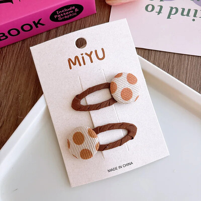 Множество стилове Шнола за коса за момичета Нова мода Корейски сладък бебешки плат Лък Фиби за коса Шапки Щипки за кафе Детски аксесоари за коса