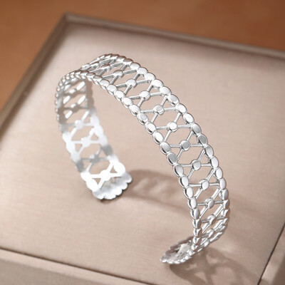 Narukvica od nehrđajućeg čelika Jednostavna modna geometrijska križna podesiva narukvica s otvaranjem pod pritiskom ulja za žene Nakit Svakodnevna odjeća