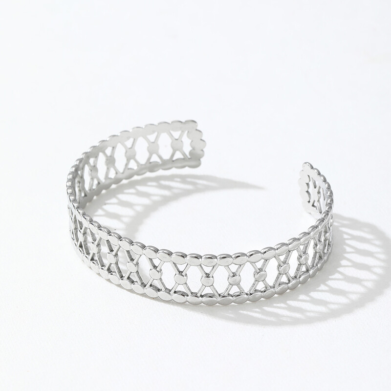 Narukvica od nehrđajućeg čelika Jednostavna modna geometrijska križna podesiva narukvica s otvaranjem pod pritiskom ulja za žene Nakit Svakodnevna odjeća