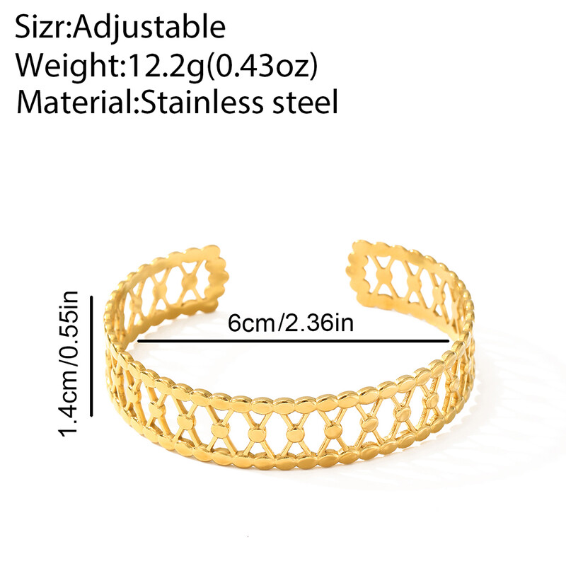 Narukvica od nehrđajućeg čelika Jednostavna modna geometrijska križna podesiva narukvica s otvaranjem pod pritiskom ulja za žene Nakit Svakodnevna odjeća