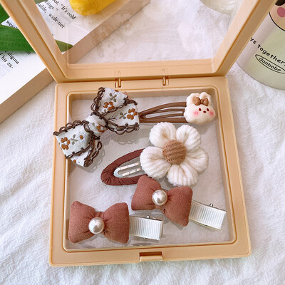 5 KOM. Ljupke kopče za kosu za djevojčice Mlijeko Kava Serija Kawaii Pokrivala za glavu Ukosnice za kosu s crtanim životinjama Dodaci Poklon za bebu, dijete