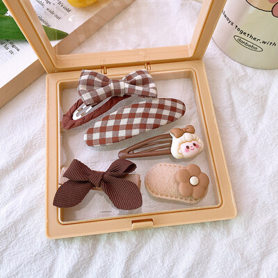 5 KOM. Ljupke kopče za kosu za djevojčice Mlijeko Kava Serija Kawaii Pokrivala za glavu Ukosnice za kosu s crtanim životinjama Dodaci Poklon za bebu, dijete