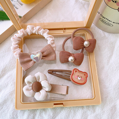 5 KOM. Ljupke kopče za kosu za djevojčice Mlijeko Kava Serija Kawaii Pokrivala za glavu Ukosnice za kosu s crtanim životinjama Dodaci Poklon za bebu, dijete