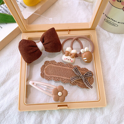 5 KOM. Ljupke kopče za kosu za djevojčice Mlijeko Kava Serija Kawaii Pokrivala za glavu Ukosnice za kosu s crtanim životinjama Dodaci Poklon za bebu, dijete