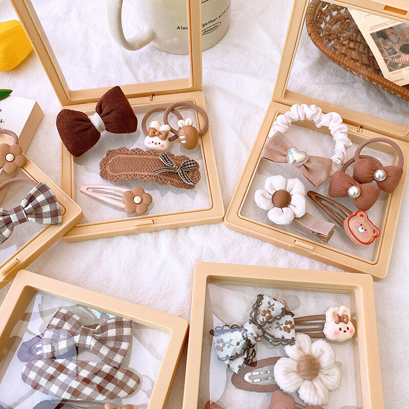5 KOM. Ljupke kopče za kosu za djevojčice Mlijeko Kava Serija Kawaii Pokrivala za glavu Ukosnice za kosu s crtanim životinjama Dodaci Poklon za bebu, dijete