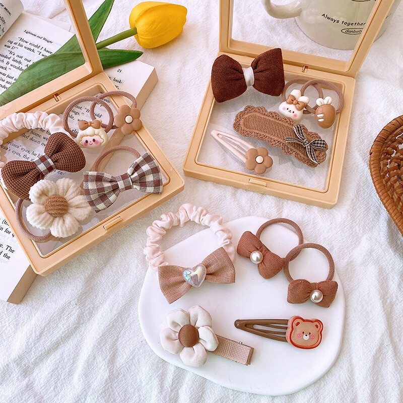 5 KOM. Ljupke kopče za kosu za djevojčice Mlijeko Kava Serija Kawaii Pokrivala za glavu Ukosnice za kosu s crtanim životinjama Dodaci Poklon za bebu, dijete