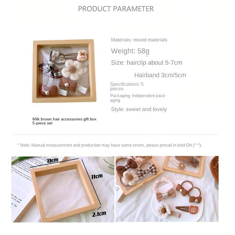 5 KOM. Ljupke kopče za kosu za djevojčice Mlijeko Kava Serija Kawaii Pokrivala za glavu Ukosnice za kosu s crtanim životinjama Dodaci Poklon za bebu, dijete