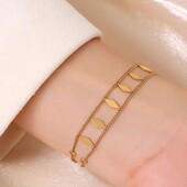 1 buc. Brățară cu lanț din oțel inoxidabil simplu, cu romboi, pentru femei, pentru decorarea zilnică