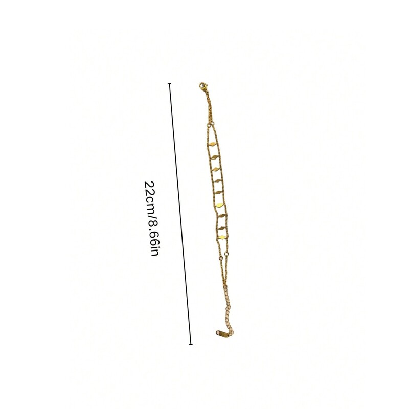 1 buc. Brățară cu lanț din oțel inoxidabil simplu, cu romboi, pentru femei, pentru decorarea zilnică