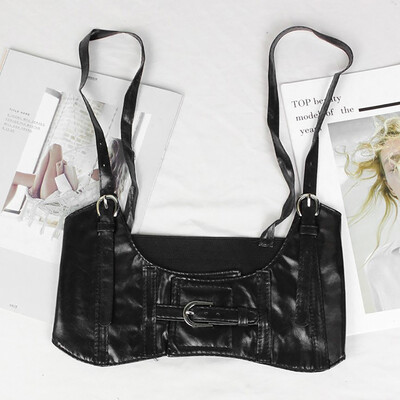 Femei din piele sexy cu bandă lată elastică centură Waspie Corset Cinch Underbust