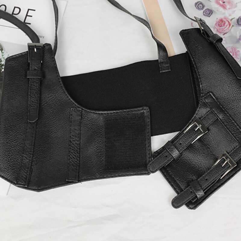 Femei din piele sexy cu bandă lată elastică centură Waspie Corset Cinch Underbust