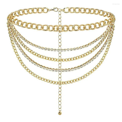 Lanț cu strasuri punk cu mai multe straturi, pantaloni de blugi, femei, bărbați, brelocuri gotice, cârlig pentru talie, îmbrăcăminte, accesorii estetice