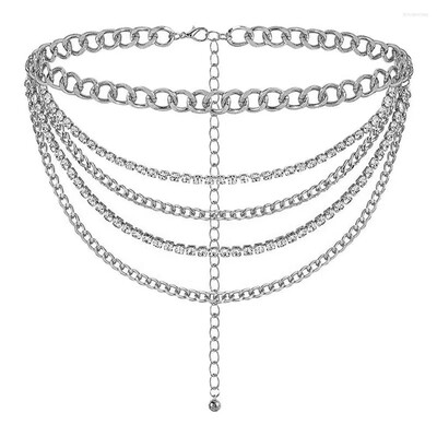 Lanț cu strasuri punk cu mai multe straturi, pantaloni de blugi, femei, bărbați, brelocuri gotice, cârlig pentru talie, îmbrăcăminte, accesorii estetice