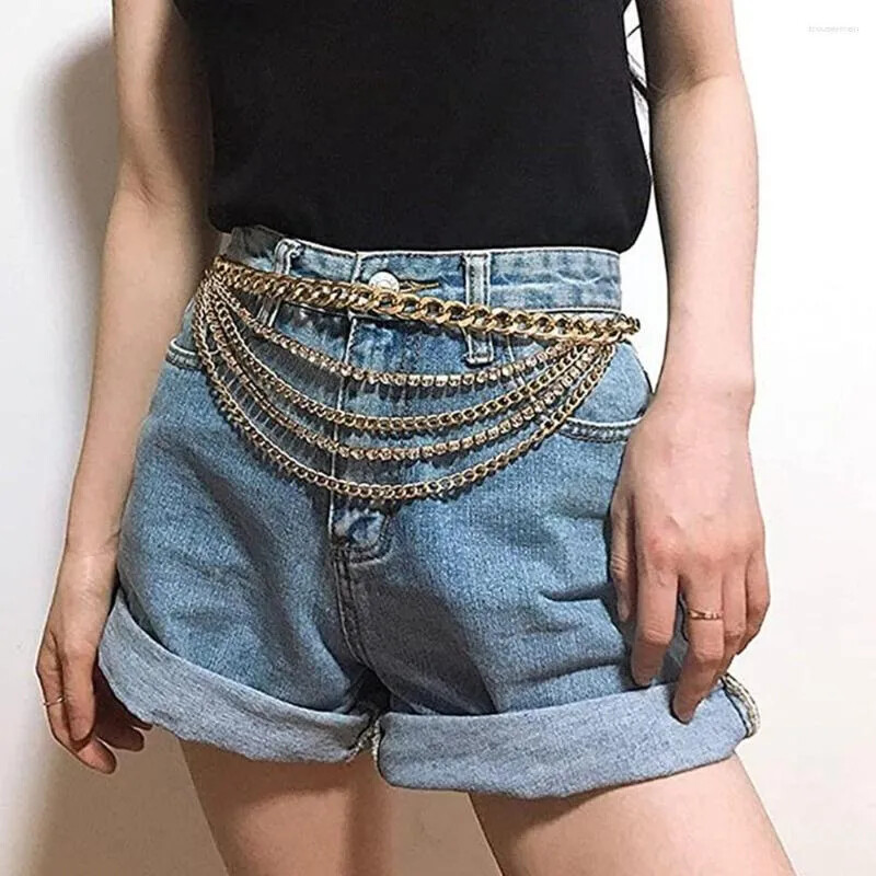 Lanț cu strasuri punk cu mai multe straturi, pantaloni de blugi, femei, bărbați, brelocuri gotice, cârlig pentru talie, îmbrăcăminte, accesorii estetice