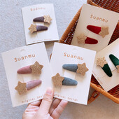 Korejska slatka zvjezdana kopča za djecu Baršunasta kopča za djevojčice Ukosnica za dječje ružičaste šiške Zvjezdane kopče dječji dodaci za kosu