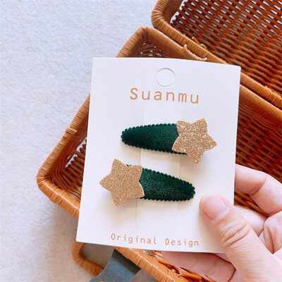 Korejska slatka zvjezdana kopča za djecu Baršunasta kopča za djevojčice Ukosnica za dječje ružičaste šiške Zvjezdane kopče dječji dodaci za kosu