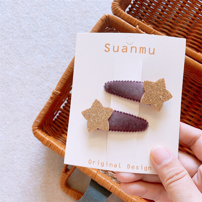 Korejska slatka zvjezdana kopča za djecu Baršunasta kopča za djevojčice Ukosnica za dječje ružičaste šiške Zvjezdane kopče dječji dodaci za kosu