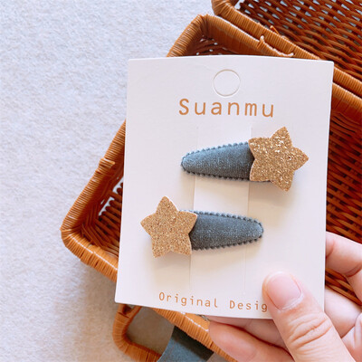 Korejska slatka zvjezdana kopča za djecu Baršunasta kopča za djevojčice Ukosnica za dječje ružičaste šiške Zvjezdane kopče dječji dodaci za kosu