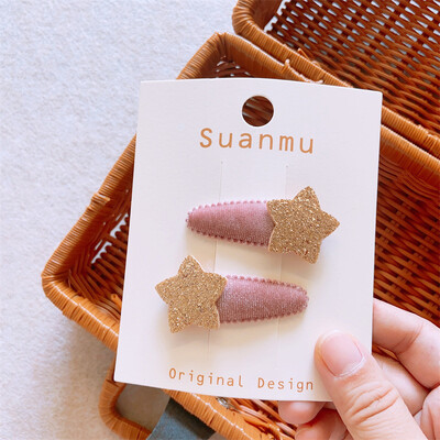 Korejska slatka zvjezdana kopča za djecu Baršunasta kopča za djevojčice Ukosnica za dječje ružičaste šiške Zvjezdane kopče dječji dodaci za kosu