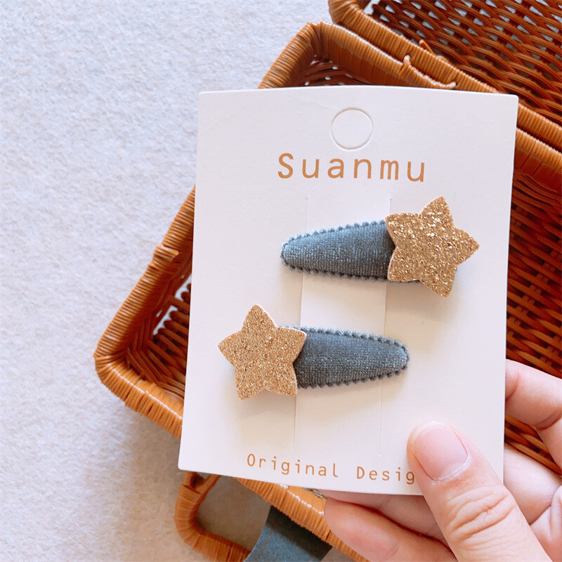 Korejska slatka zvjezdana kopča za djecu Baršunasta kopča za djevojčice Ukosnica za dječje ružičaste šiške Zvjezdane kopče dječji dodaci za kosu