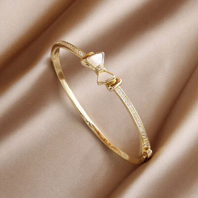 Brățări și brățare în cruce de zircon cubic de cristal clasic, cu scrisoare, brățară de mireasă, bijuterii de marcă de modă Ins