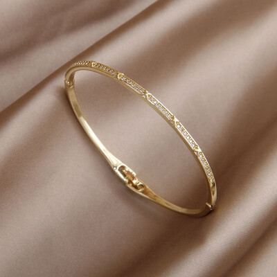 Brățări și brățare în cruce de zircon cubic de cristal clasic, cu scrisoare, brățară de mireasă, bijuterii de marcă de modă Ins