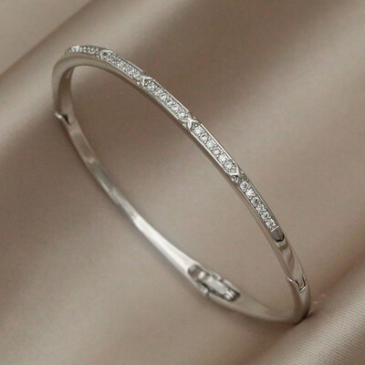 Brățări și brățare în cruce de zircon cubic de cristal clasic, cu scrisoare, brățară de mireasă, bijuterii de marcă de modă Ins