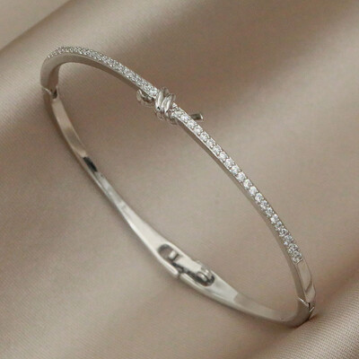 Brățări și brățare în cruce de zircon cubic de cristal clasic, cu scrisoare, brățară de mireasă, bijuterii de marcă de modă Ins