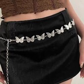 Lanț de corp cu talie fluture la modă și de ultimă generație, potrivit pentru petrecere și ținută zilnică, combinat cu rochii formale și blugi